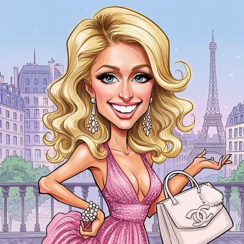 Paris Hilton Caricature Art