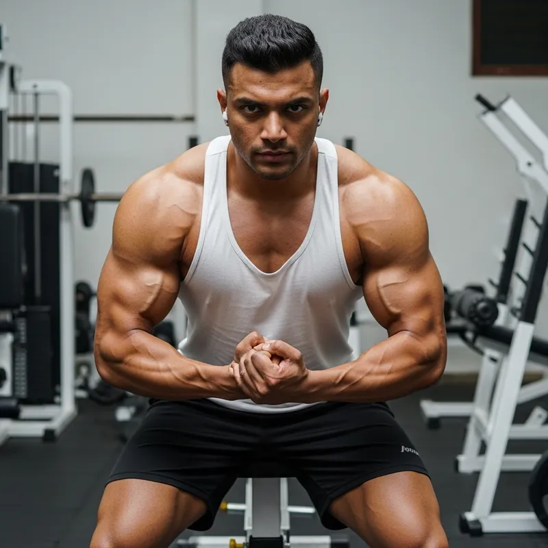 Strong Muscular South Asian Man - Dedication to Fitness