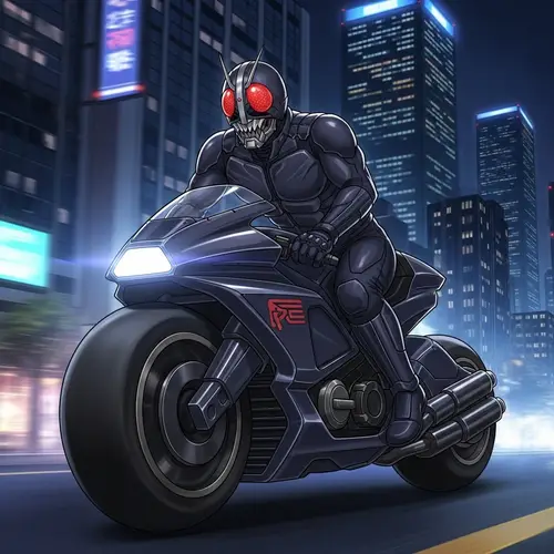 Masked Rider | Futuristic Character on Motorbike