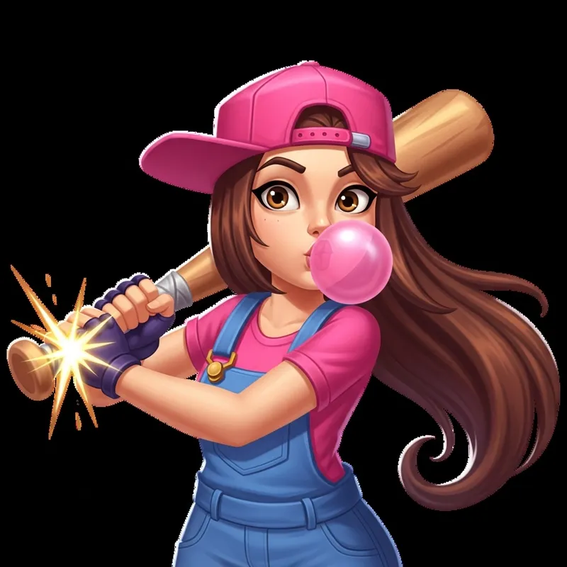 Bibi from Brawl Stars: Colorful Character Art