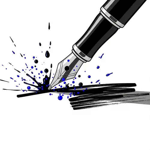 Bold Black Pen Illustration on White Paper