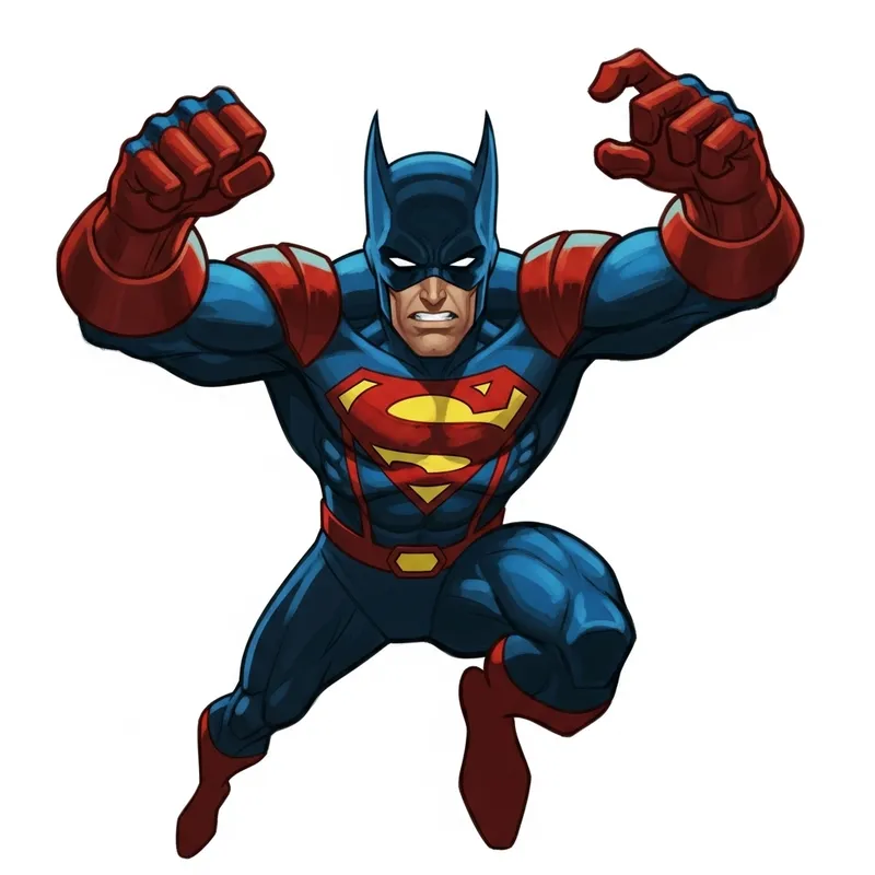 Heroic Superhero in Bold Action Pose - Vibrant Colors & Strength