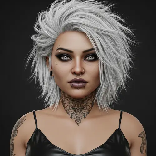 Fantasy Goth Woman Portrait: Photorealistic South Asian Beauty