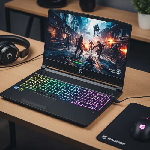 High-End Gaming Laptop with Dragon Logo - Multicolor LED Lights