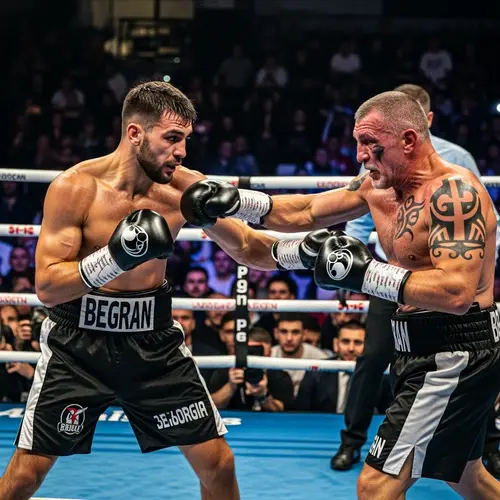 Intense Boxing Match: Ilia Topuria vs Mike Tyson