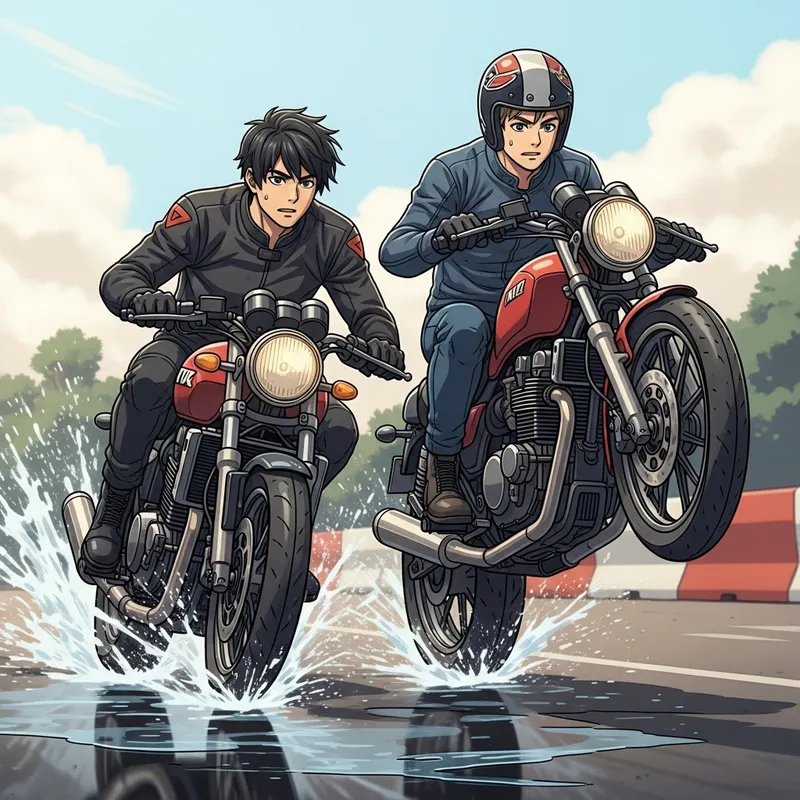 High-speed Motorcycle Race Featuring Jungkook and Taehyung