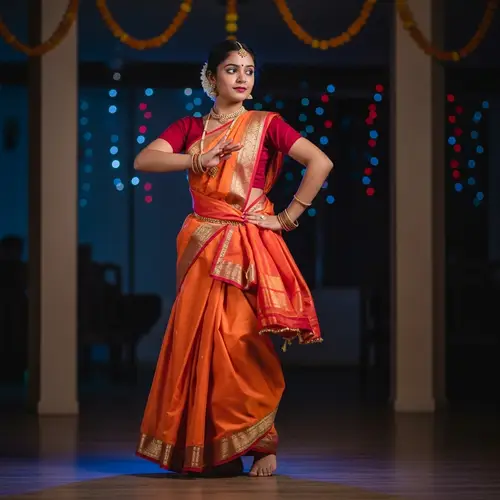 Passionate Lavani Dance Performance by a Graceful South Asian Girl