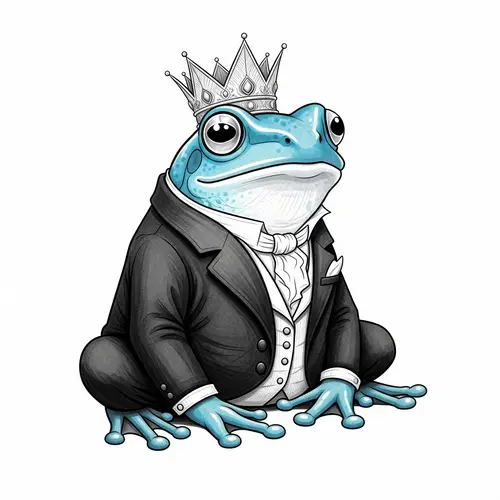 Regal Frog in Elegant Blue Suit