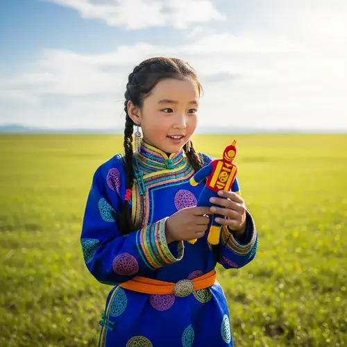 Mongolian Girl in Traditional Deel: A Ten-Year Journey