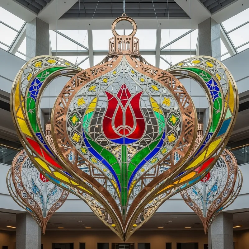 Tatar Ornament Art Creation: Geometric Patterns, Flourishing Lines, Vibrant Colors