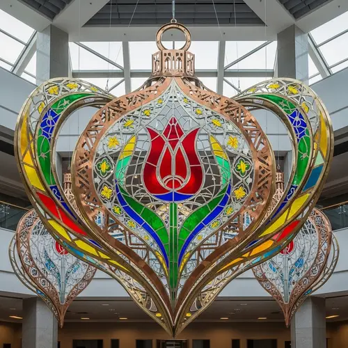 Tatar Ornament Art: Geometric Patterns, Flourishing Lines, Vibrant Colors