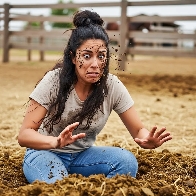 Horse manure mishap: Woman falls, face gets dirty