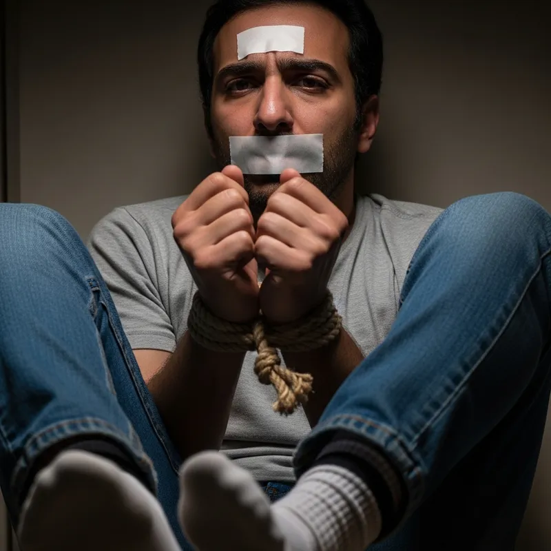 Man Bound and Gagged: A Disturbing Image Man Bound and Gagged: A Disturbing Image