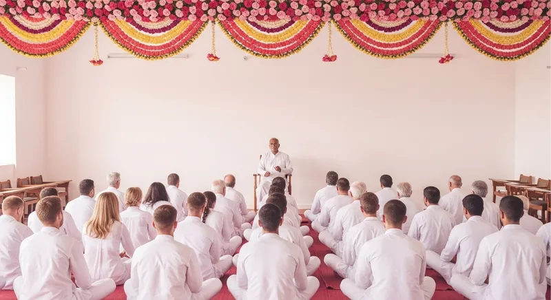 Indian Classroom Scene: Diverse Audience in Attentive Postures Indian Classroom Scene: Diverse Audience in Attentive Postures