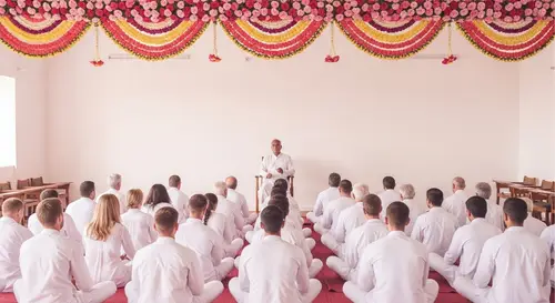 Indian Classroom Presentation: Diverse Audience Sitting Attentively