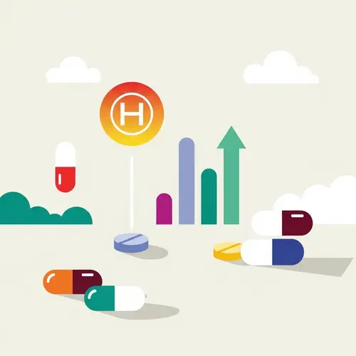 Minimalist Hormone Medication Art: Symbolic & Calm