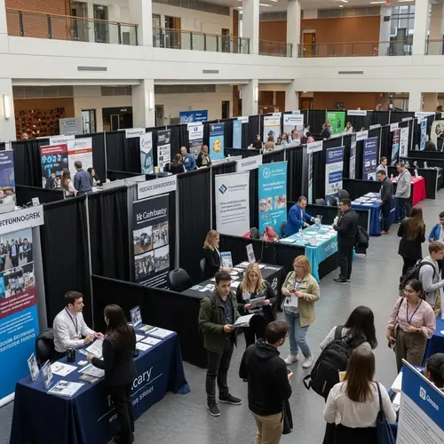 Diverse Job Fair at University: Technology, Healthcare, Arts & More