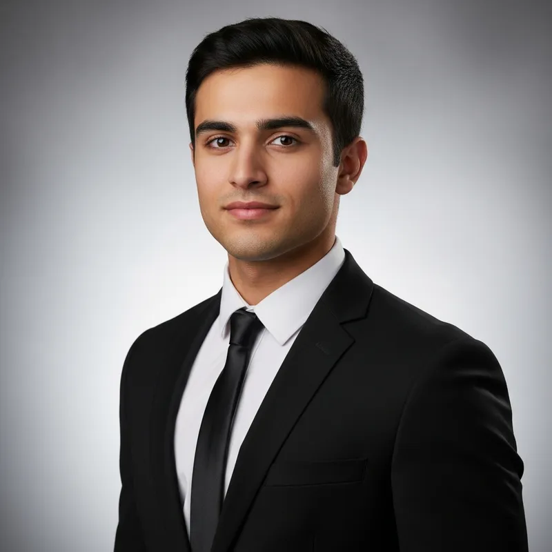 Professional Indian College Student in Black Formals for LinkedIn Profile Picture Professional Indian College Student in Black Formals for LinkedIn Profile Picture