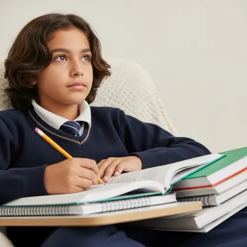 Thoughtful Hispanic Middle School Student Contemplating | Academic Atmosphere