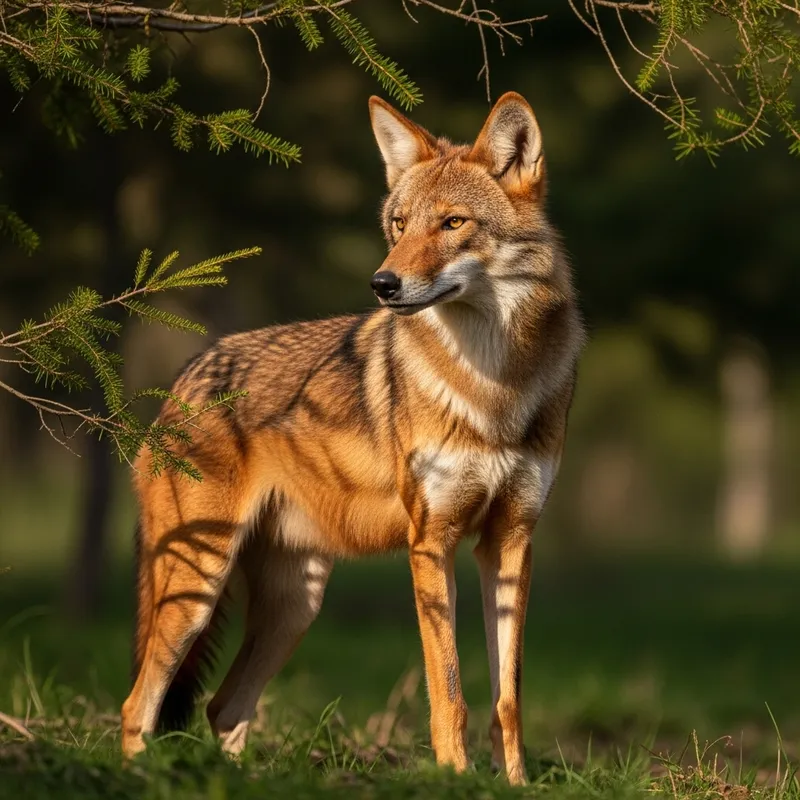 Majestic Red Wolf in Natural Habitat