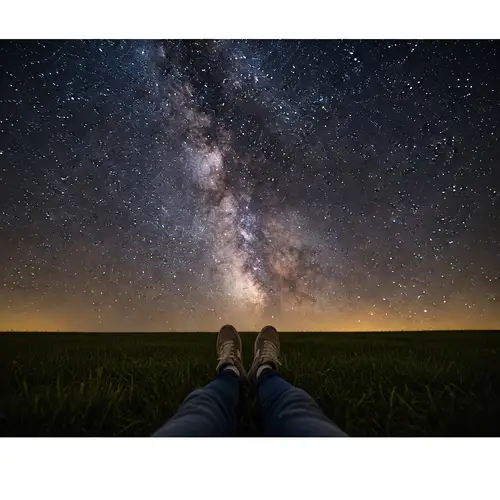 Stargazing in Tranquility: Milky Way Night Sky View