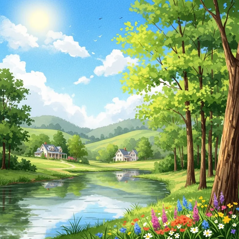 Georgia Watercolor Painting: Serene Landscapes