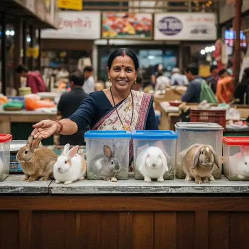 Traditional South Asian Woman at Rabbit Market | Ms. Nam