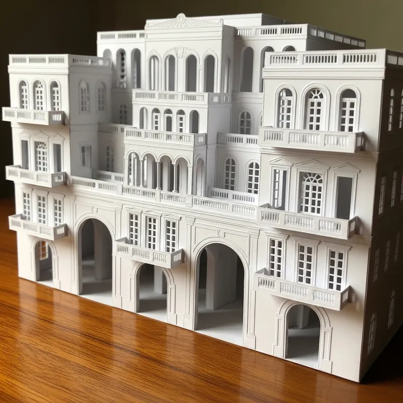 Paper Sculpture Building Model | Intricate Architectural Design