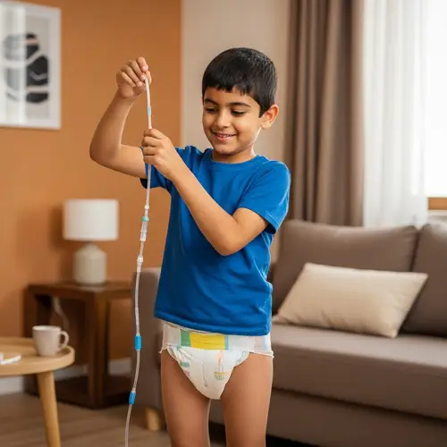 Middle-Eastern Boy Using Foley Catheter with Diaper | Courage & Adaptation