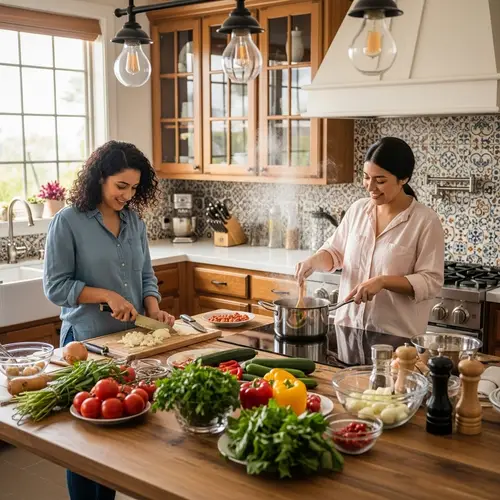 Cultural Fusion in Kitchen: Heartwarming Cooking Scene