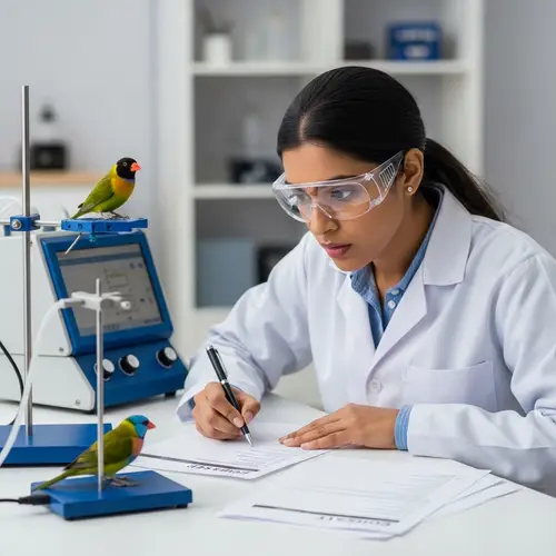 Bird Intelligence Research: South Asian Female Scientist in Laboratory