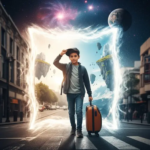 Young Hispanic Boy's Fantastic Journey Through Dimensions