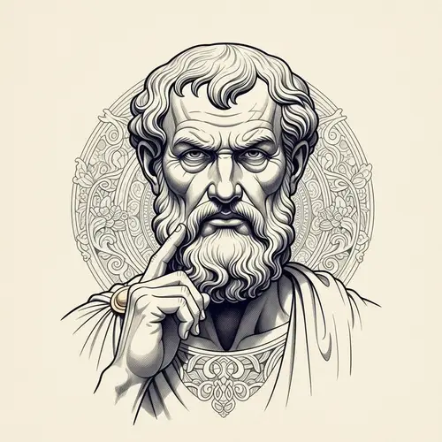 Ancient Roman Philosopher Pencil Art