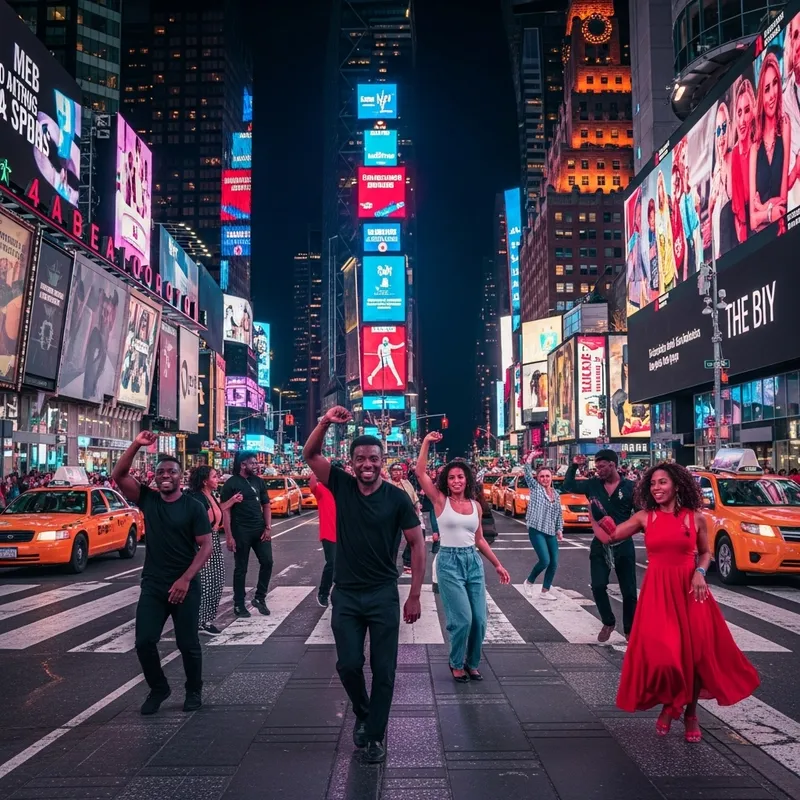 Dancing in Times Square: A New York Evening Experience