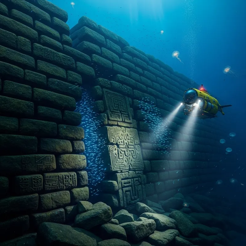 Stones Wall in the Ocean Depths