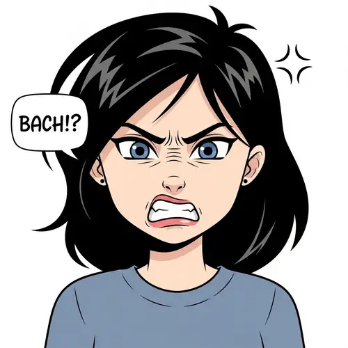 Angry Female Character Expressing Emotion