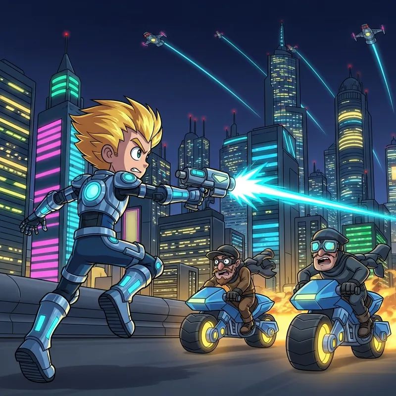 Bart Simpson in Futuristic Neon Cityscape | Crime-Fighting Adventure