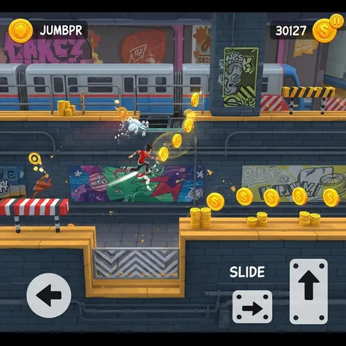 Mobile Game Subway Rush: Agile Character Collecting Gold Coins
