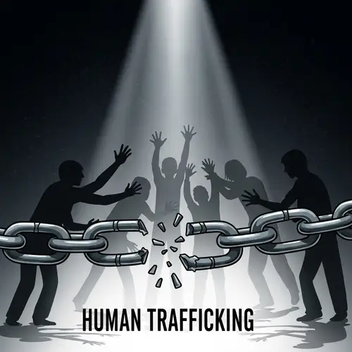Fight Against Human Trafficking - Symbolic Illustration of Hope