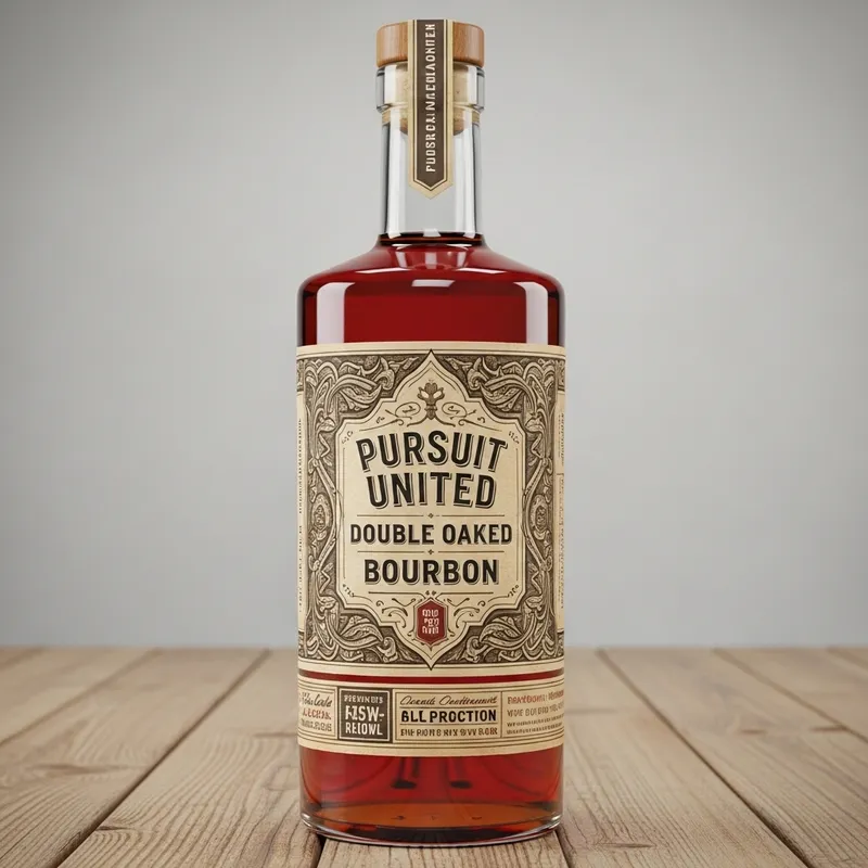 Pursuit United Double Oaked Bourbon Vintage Label Detail