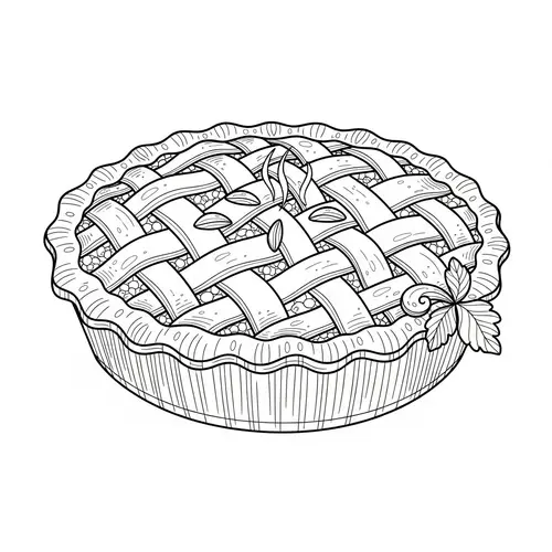 Coloring Book Pie Image for Food Lovers