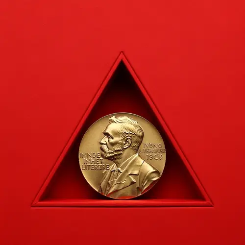 Nobel Prize Literature Medal in Red Triangle