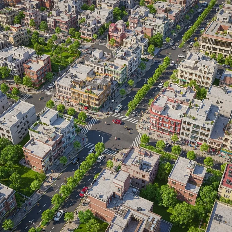 Damauli Streetscape: Urban Town Architecture & Views