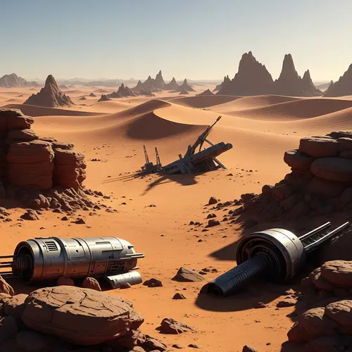 Reddish Earth Terran on Dune-Style Alien Planet