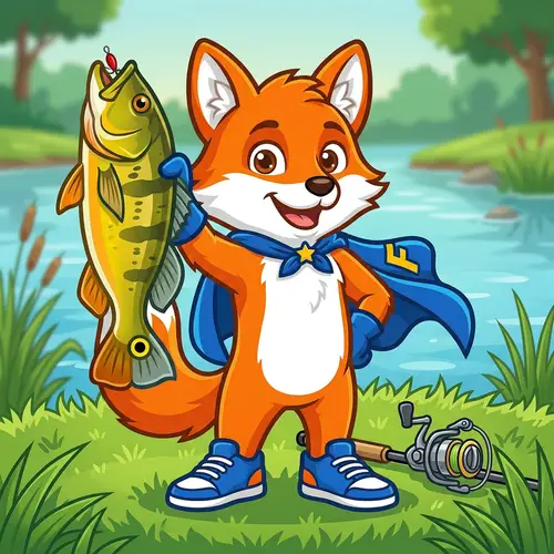 Character Holding a Fish - Unique Art Display
