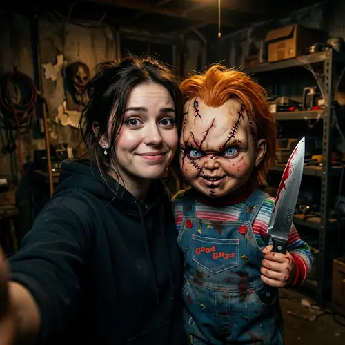 Chucky Selfie: Capturing Horror in Ultra-Realism