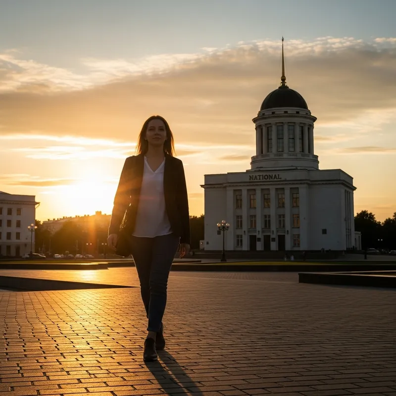 Stunning Sunset Stroll in Minsk’s National Library Stunning Sunset Stroll in Minsk’s National Library