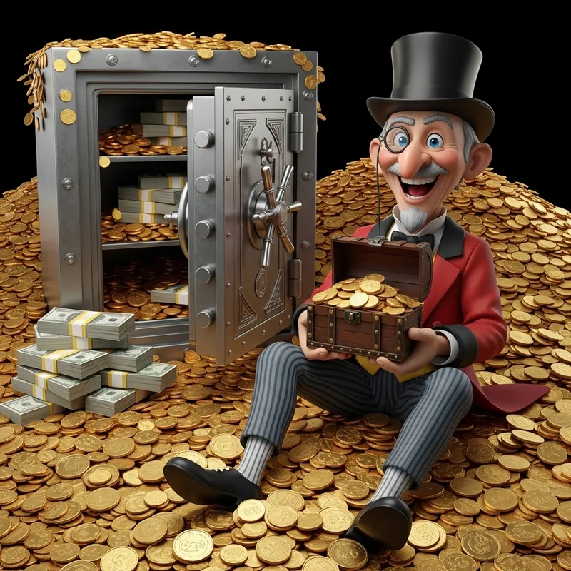 Dagobert Duck Amongst Coins | Safe Treasure Wealth