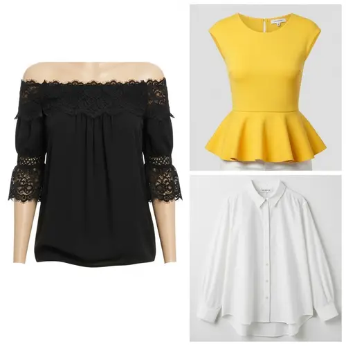 Stylish Women's Tops: Chic Black, Vibrant Yellow, White Button-Up