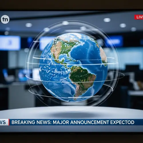 Live Breaking News Broadcast with Spinning Globe